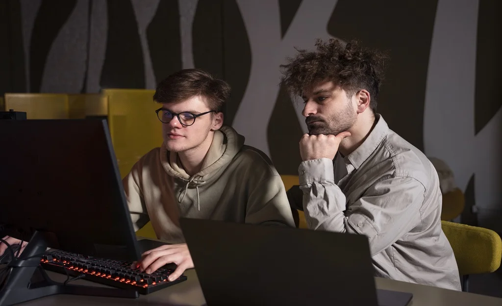 team working animation project